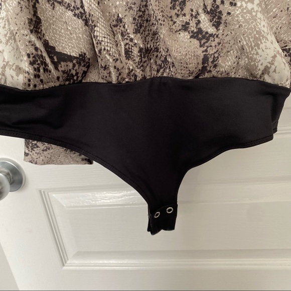 Satin Snakeskin Crossover Bodysuit - Picture 10 of 10